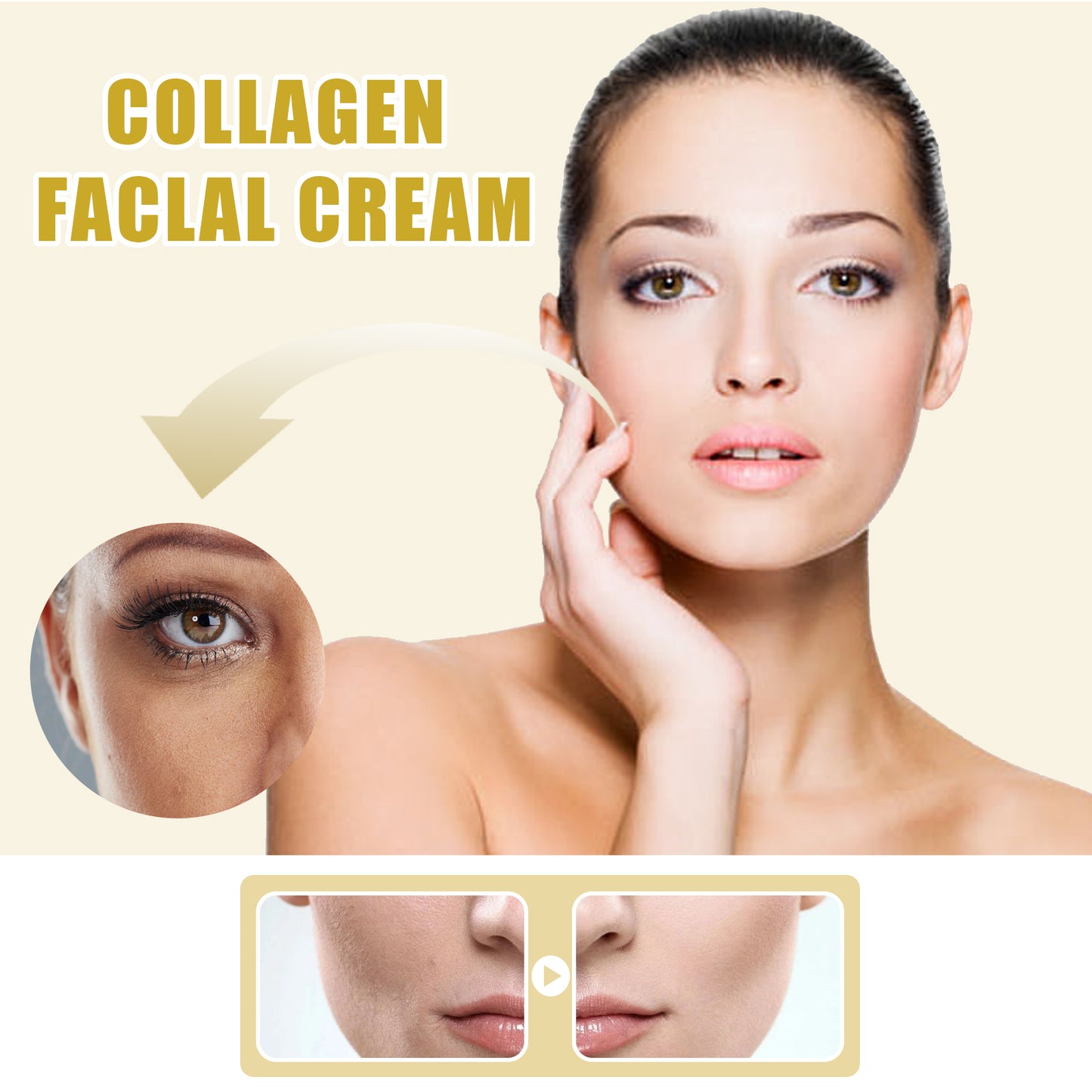 EELHOE Collagen Cream, Brightening Moisturizing Facial Skin And Smoothing Fine Lines Cream