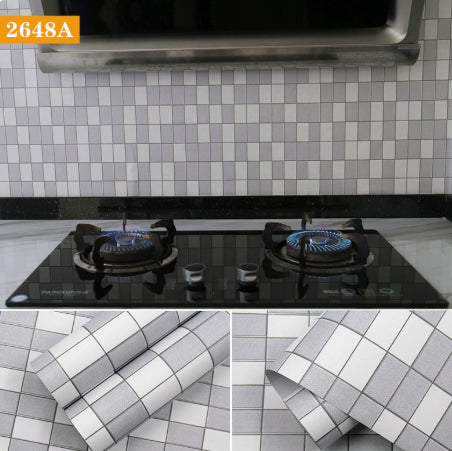 Kitchen Stickers Waterproof Oil-resistant Fire-retardant Wallpaper Self-adhesive Wall Covering