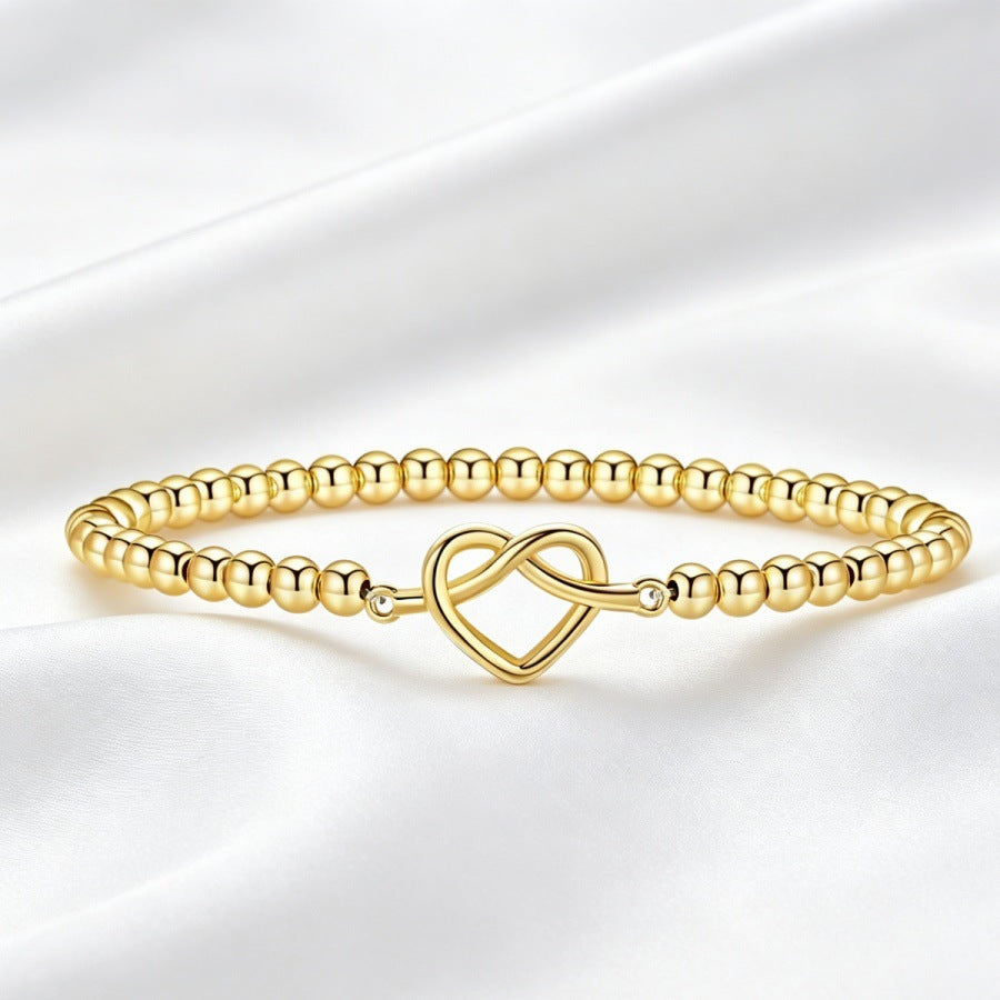 Cross-Border Amazon Best-Selling Women's Bracelet, Bow-Knot Heart-Shaped Niche Design Bracelet, Versatile And High-End Jewelry