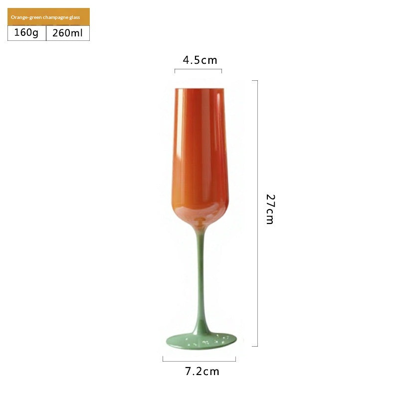 French Style Stemmed Glass Champagne Flute - Elegant Sparkling Wine Sweet Dessert Cocktail Glass for Home Bar Party
