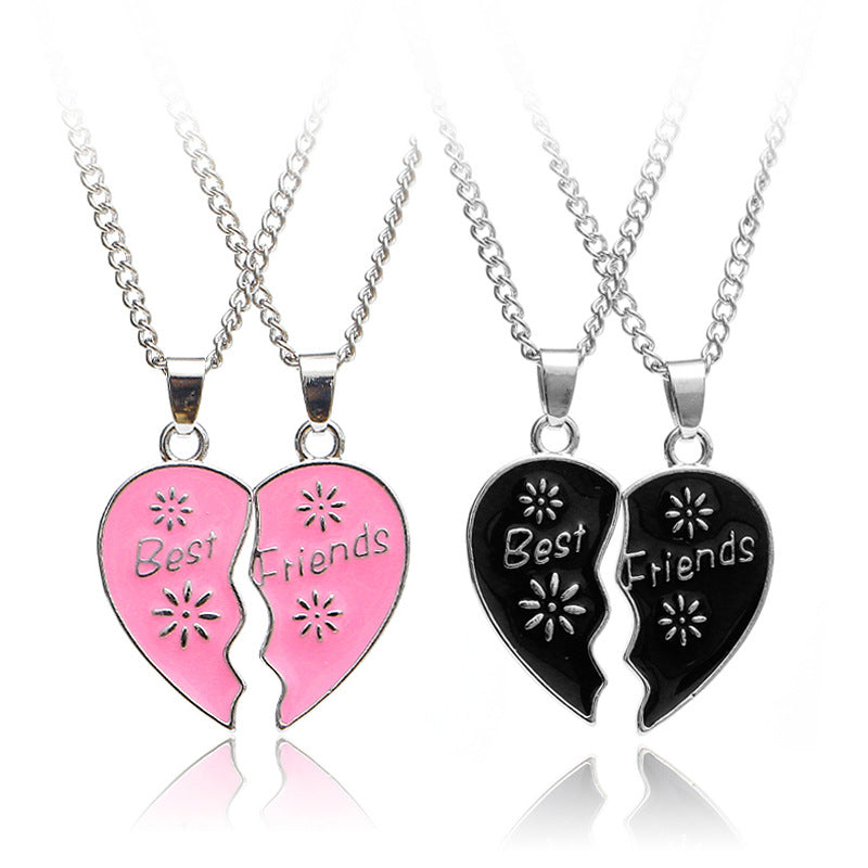 Good Best Two-petal Small Sun Stitching Love Necklace