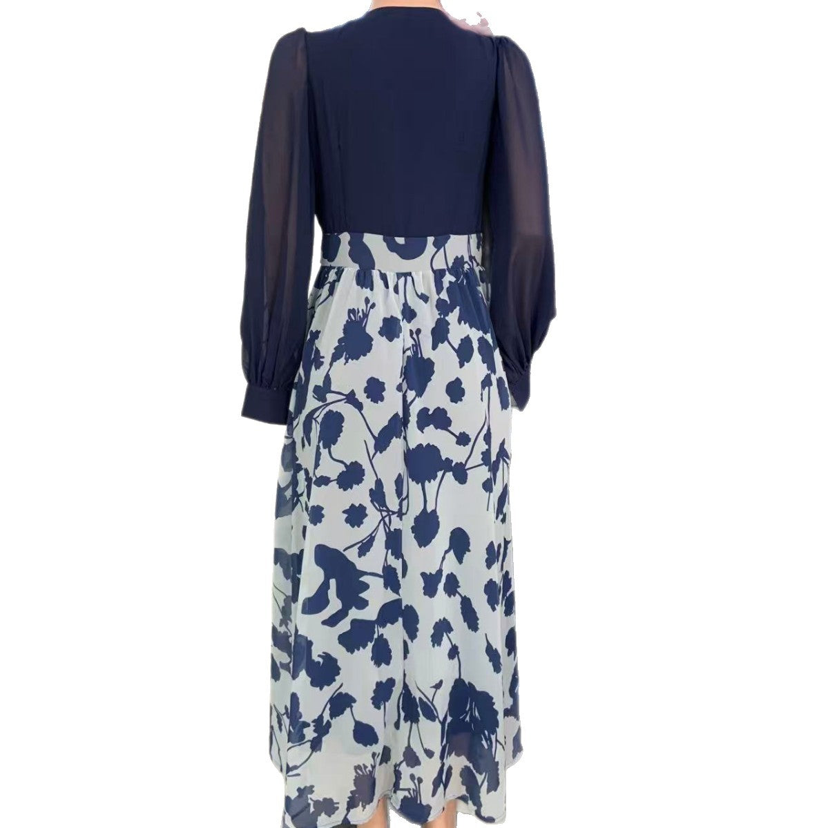 Womens Fashion Slim-fit Casual Flared Print Dress