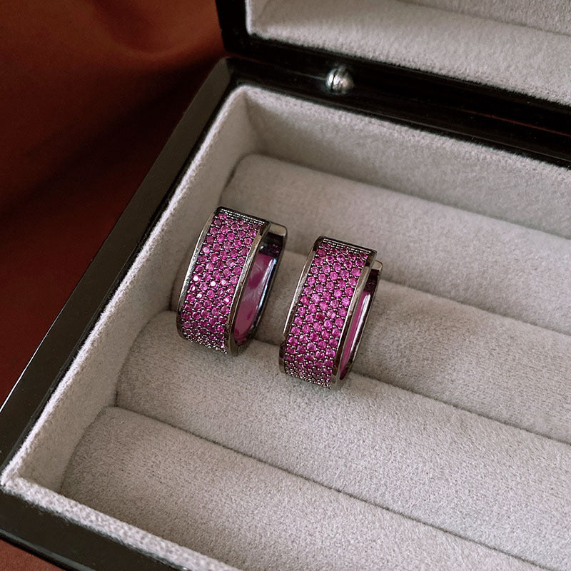 Head Turning Retro CZ Earrings Women Exaggerated Zirconia Vintage Fashion Jewelry