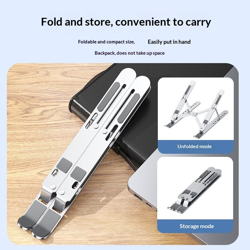 New Laptop Stand With Adjustable And Foldable Height, Aluminum Alloy Bracket With Cooling Fan