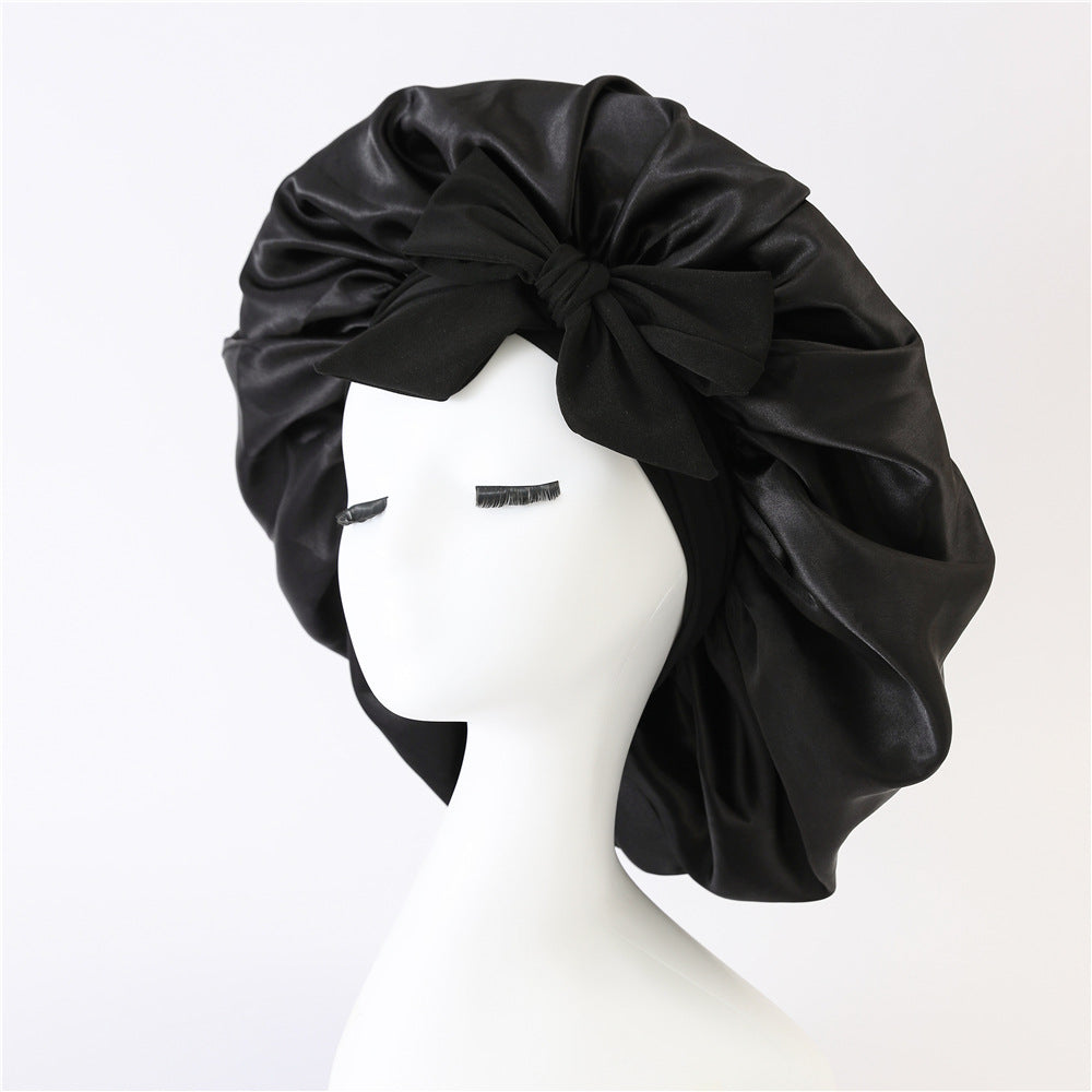 Artificial Silk Beauty Hair Care Wide-brimmed Hat Headscarf Nightcap