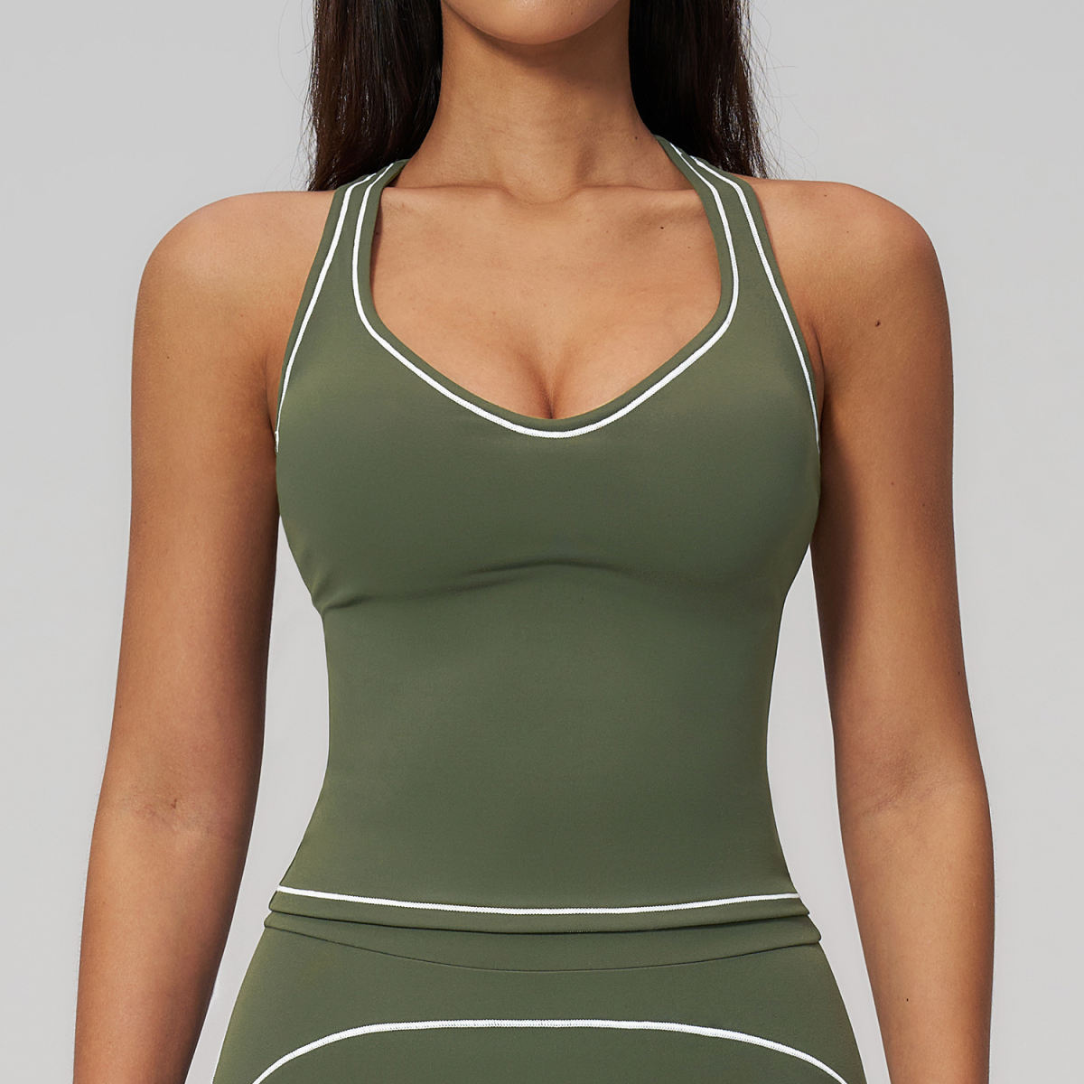 Contrast-Colored Cross-Border Yoga Tank Top I-Strap Stylish Back Design
