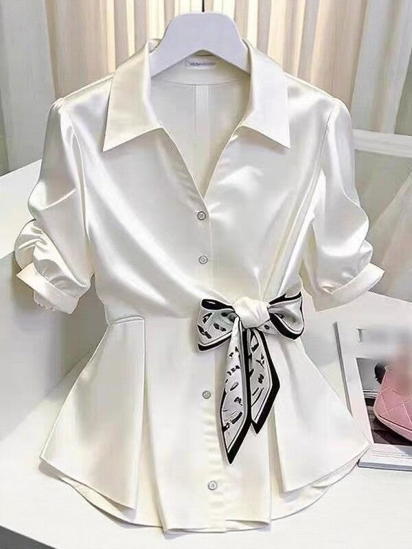 Waist-cinching Figure-flattering Shirt With A High-fashion Vibe