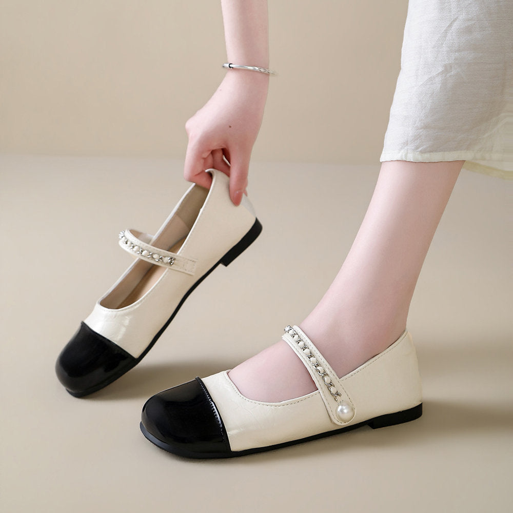 Spring Silver Evening Small Leather Shoes Flat Bottom 2026 New French Fashion Style Small Fragrant Mary Jane Single Shoes For Women