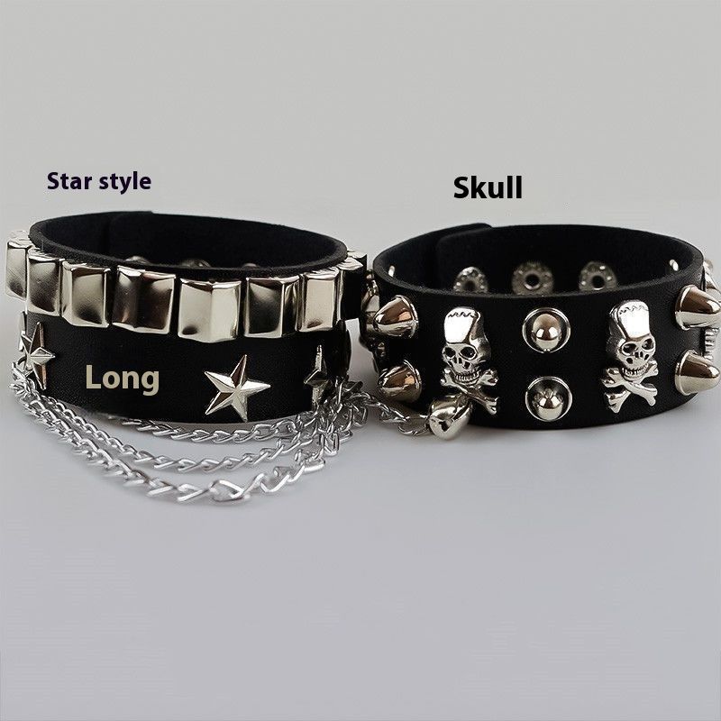 Hip Hop Accessories Hip Hop New Style Cool Girl Punk PU Leather Rivet Bracelet