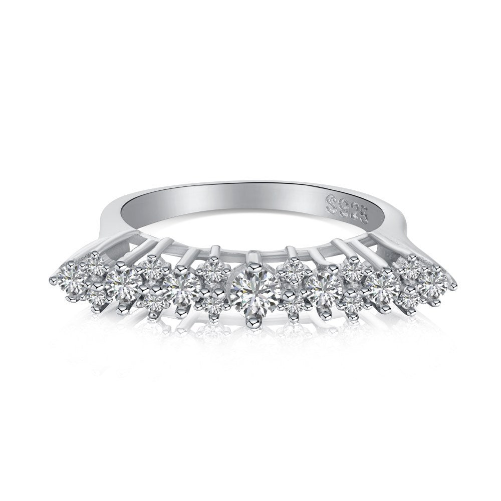 Sterling Silver Zircon Female Sense Design Ring Silver Accessories