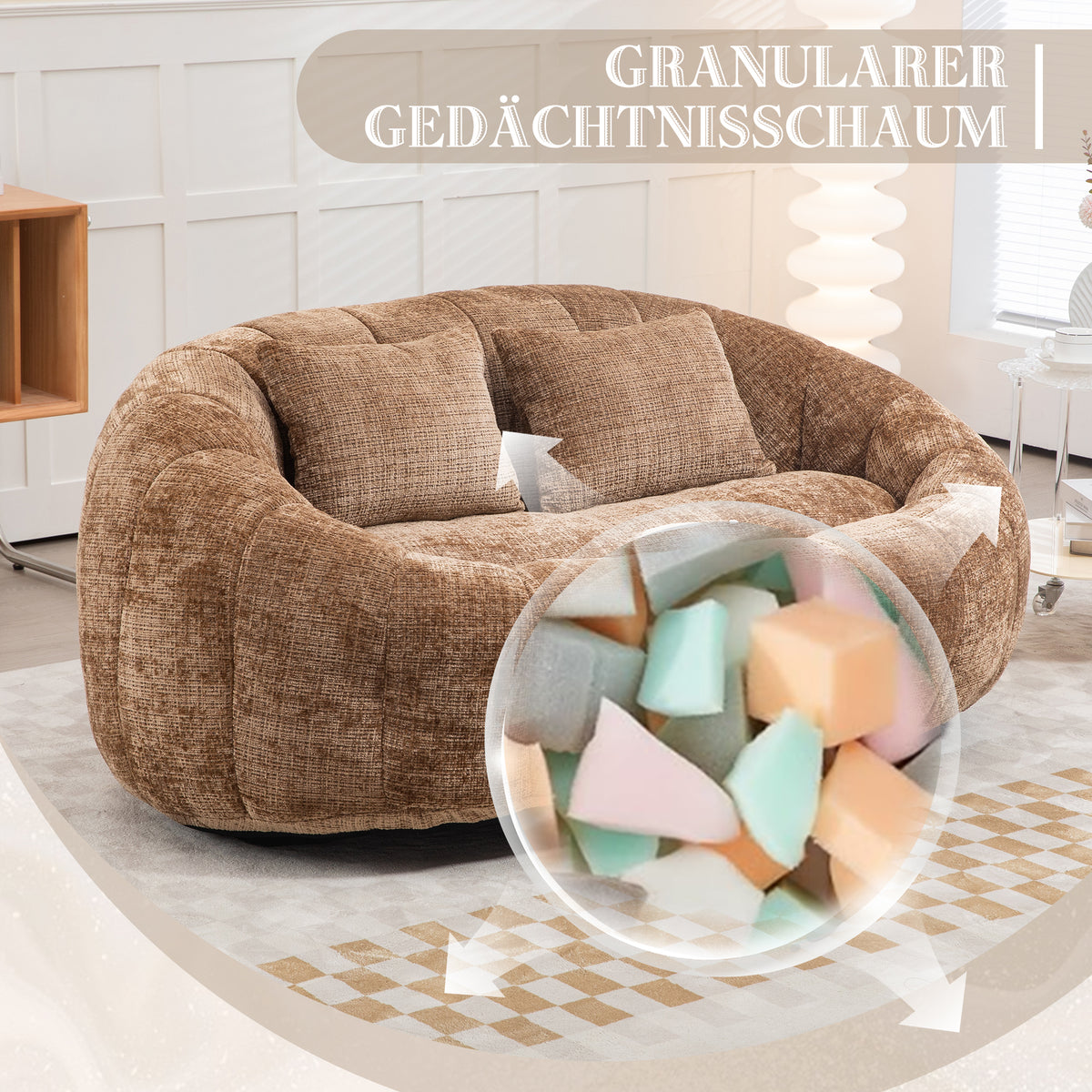Bean Bag Sofa Lazy Sofa Durable Comfort Lounger High Back Bean Bag Chair Couch For Adults And Kids, Indoor & Outdoor, Accent Floor Soft Lounge Chair Coffee Chenille
