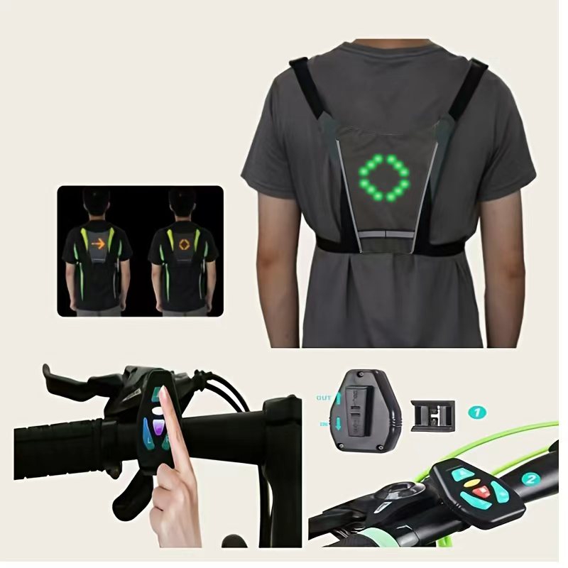 LED Sports Vests For Outdoor Running And Cycling,Featuring Active Lllumination For Visibility At Night.Lightweight, Fitted, And Breathable Design Suitablefor Various Activities Like Skateboarding