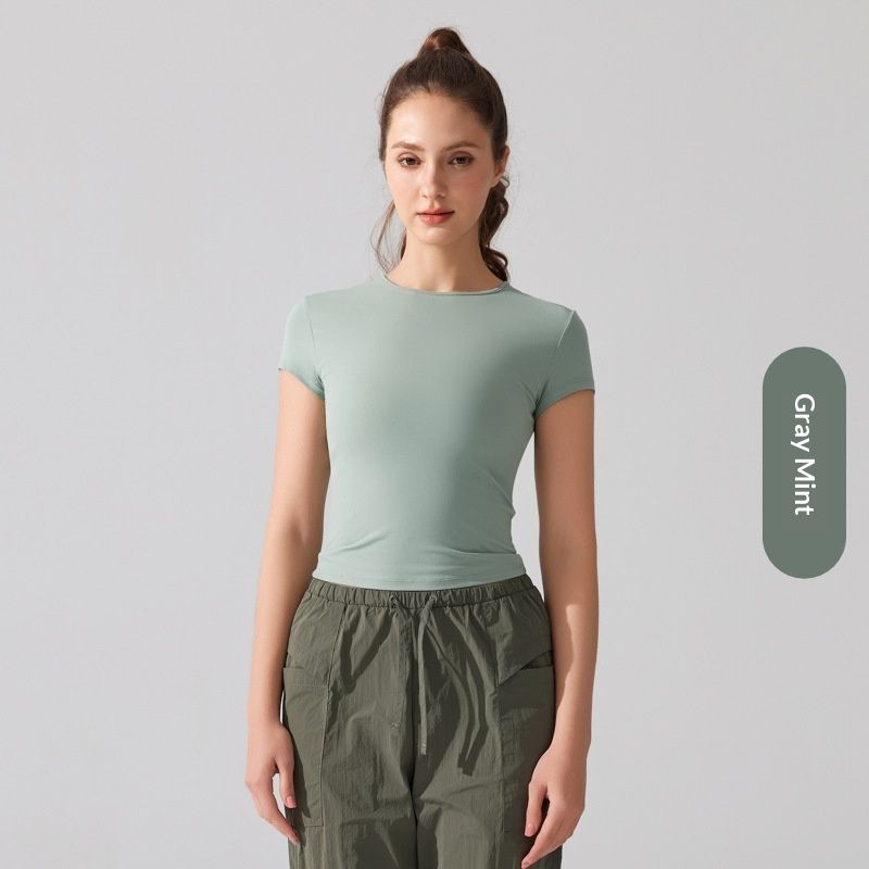 Round-neck Casual Sports Short-sleeve Breathable Quick-drying Yoga T-shirt Tank Top