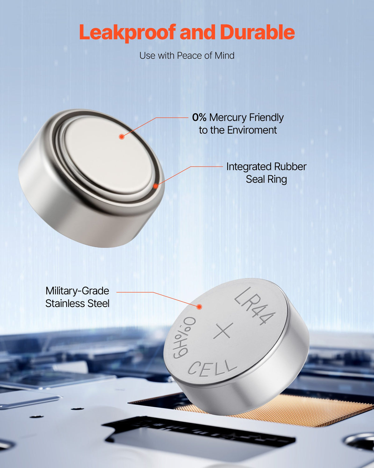 Button Cell Battery, 4 Pack (40 Count) LR44 Alkaline Batteries Non-Mercury, AG13 357 303 SR44 Battery 1.5V Button Coin Cell Batteries For Remote Controls, Heart Rate Monitors, And Other Devices
