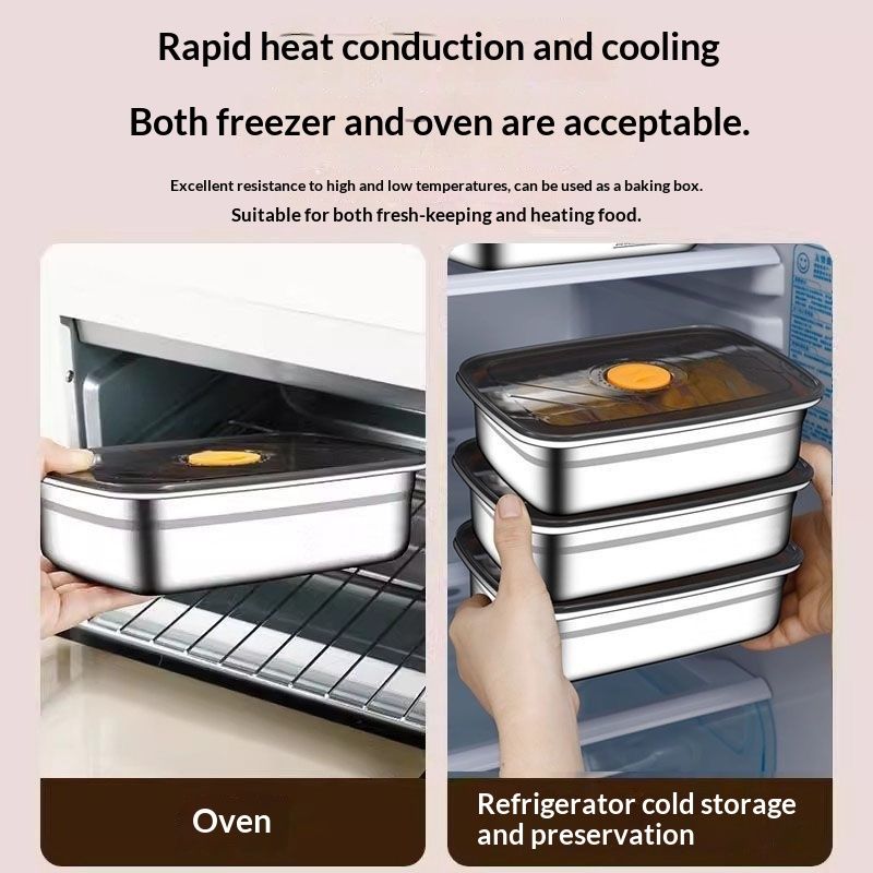 Extra-thick Food-grade Stainless Steel Lunch Box For Students And Office Workers
