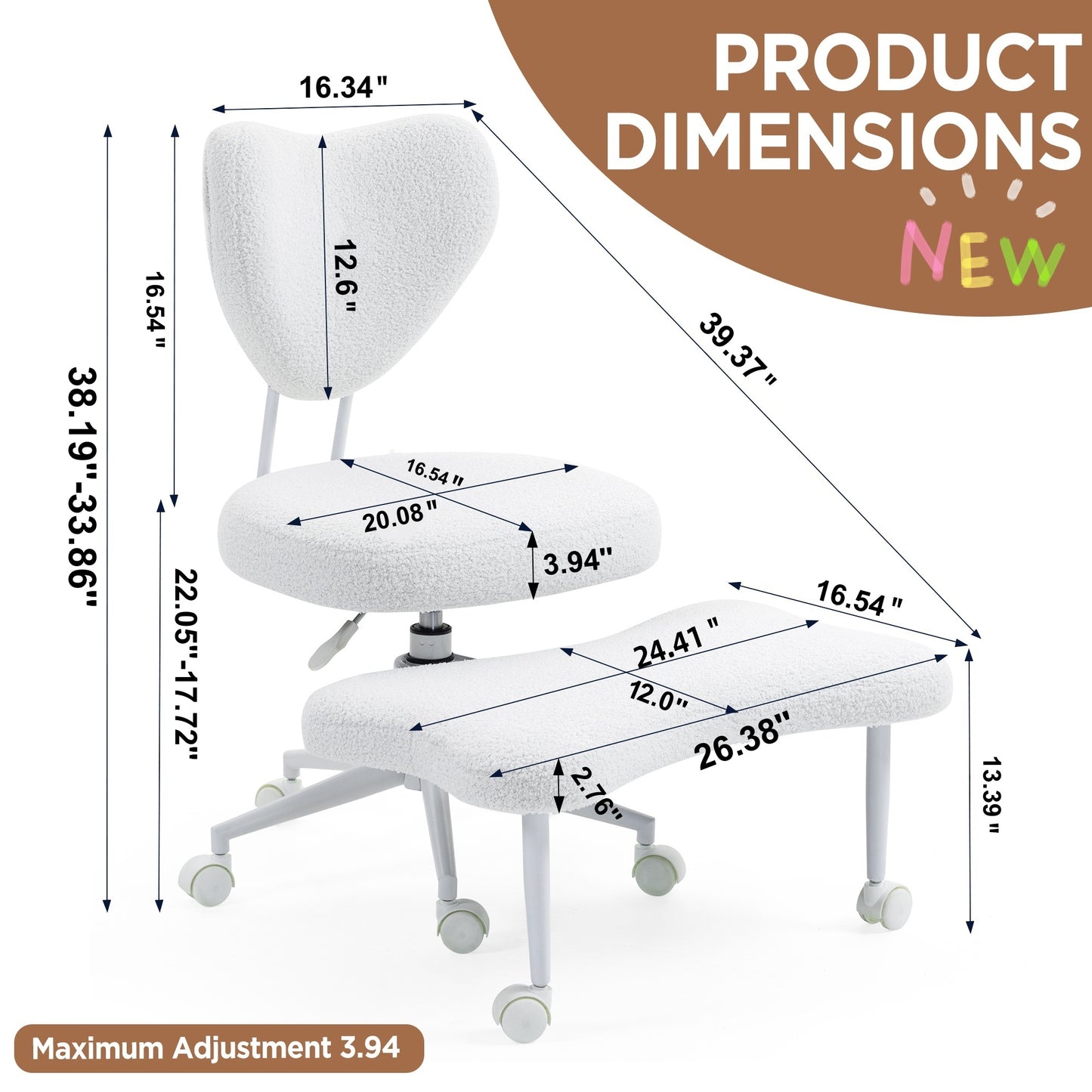 Meditation Chair, An Ergonomic Cross-legged Seating Chair With Lumbar Support And A Height-adjustable Seat Cushion, Ideal For People Engaged In High-intensity Office Work. Beige