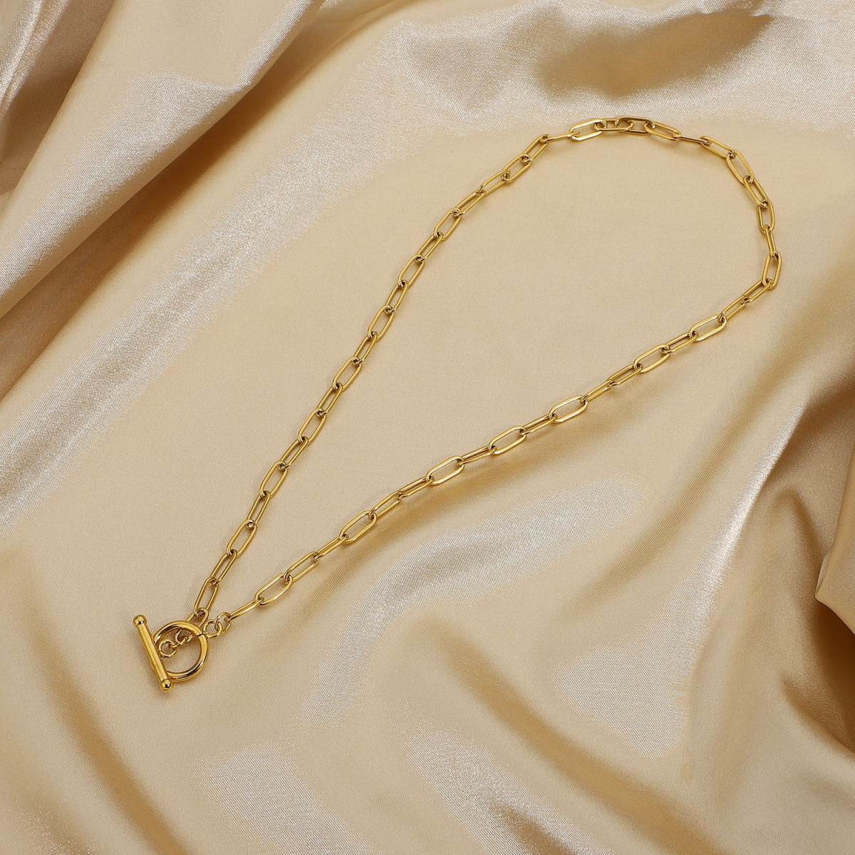 Vacuum Gold Plated Stainless Steel OT Necklace Women's Accessories