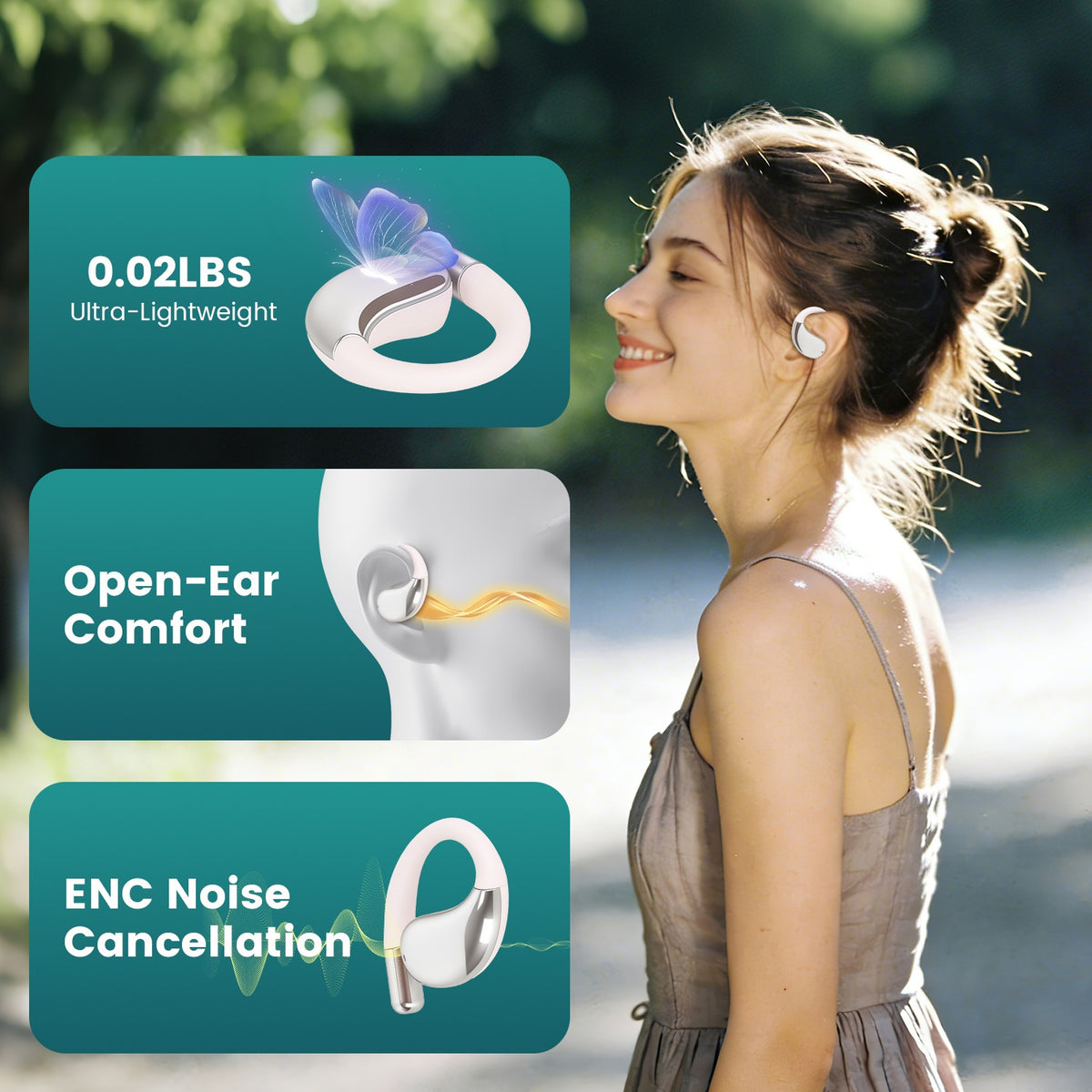 Open-Ear AI Translation Earbuds 165-Language Real-Time AI Headphone Wireless 5.4 Translating Earbuds With Charging Case For Travel Meetings Language Learning