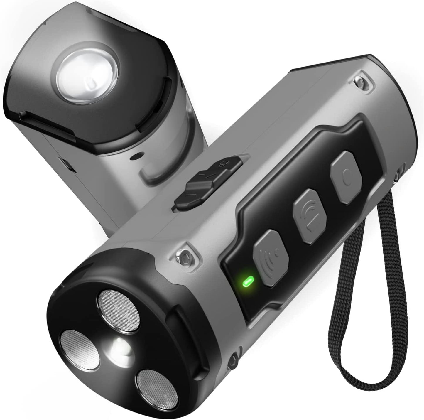 Dog Bark Deterrent Devices, 1-Touch Anti-Barking Device For Dogs With 3 Ultrasonic Heads, 50ft Range, Rechargeable & Safe Dog Training Tool With Flashlight, Helps Improve Behavior