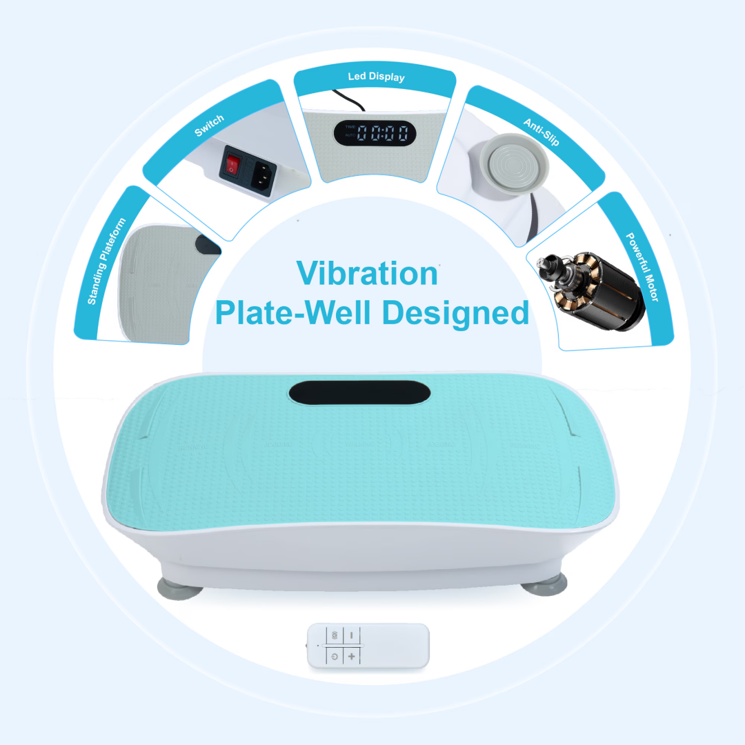 Silent Vibration Platform Crazy Fitness Massage 10-Frequency Weight Loss & Fat Burner Body Shaking Machine For Unisex Blue