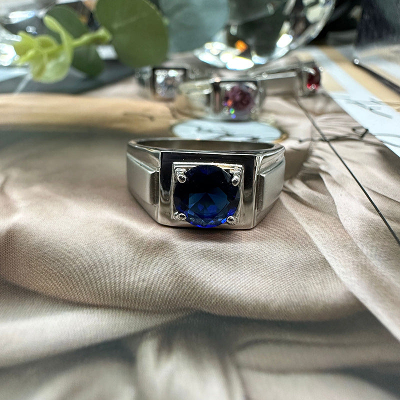 Titanium Steel Ring 316L Stainless Steel Zircon Ring Trendy Versatile Style Cross-Border European And American Fashion Accessories Jewelry Ring
