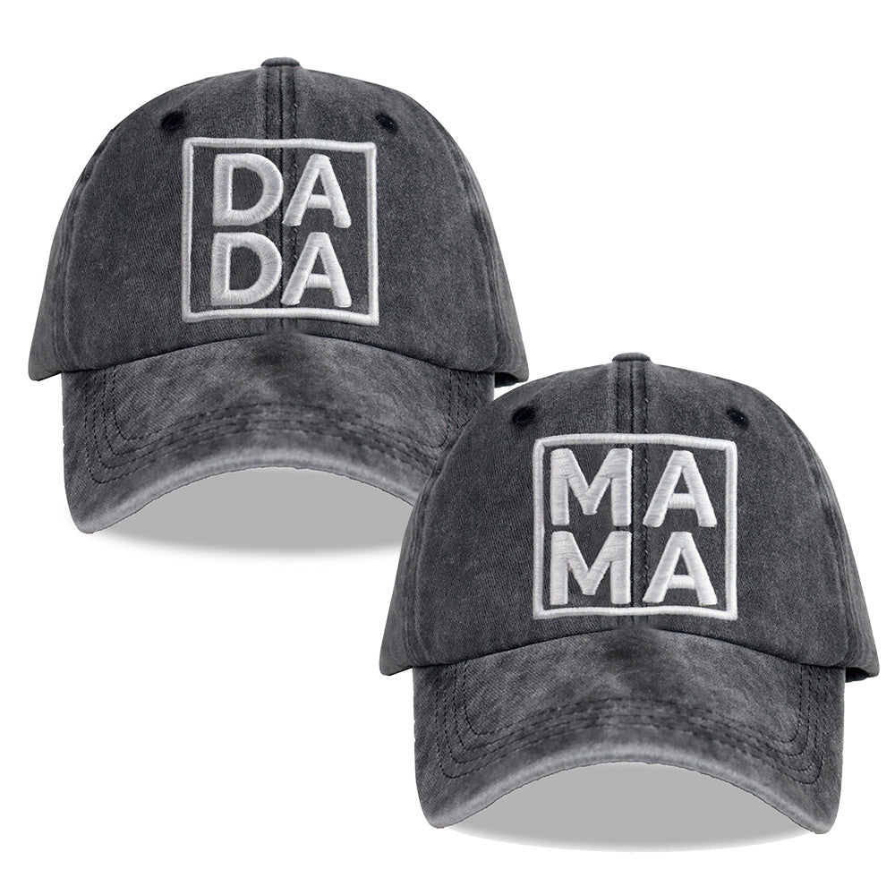 Set Of 2 Pcs Dada Mama Couples Hats,New Parents Wedding Gifts Baseball Caps Dad And Mom Hats