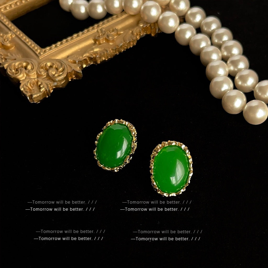 Vintage Retro Earrings For Women Elegant Luxury Stud Earrings Niche Design Premium Fashion Jewelry
