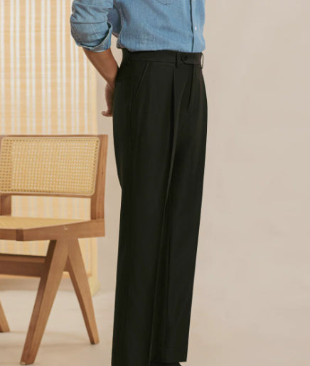 Casual Dress Trousers Korean-Style Straight-Cut Cropped Pants Slim-Fit Business Formal Trousers