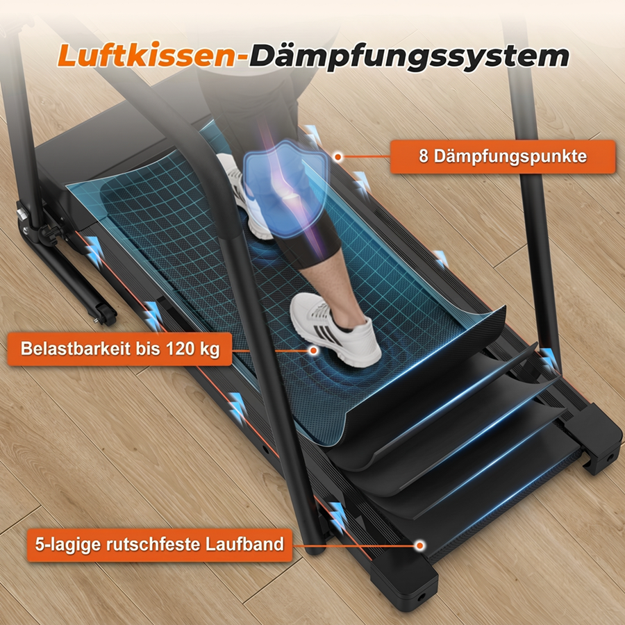 EU Treadmills For Home, Advanced Treadmills For Recovery Fitness, Portable Folding Treadmills For Seniors With Optional APP Control, 120Kg Capacity Treadmill