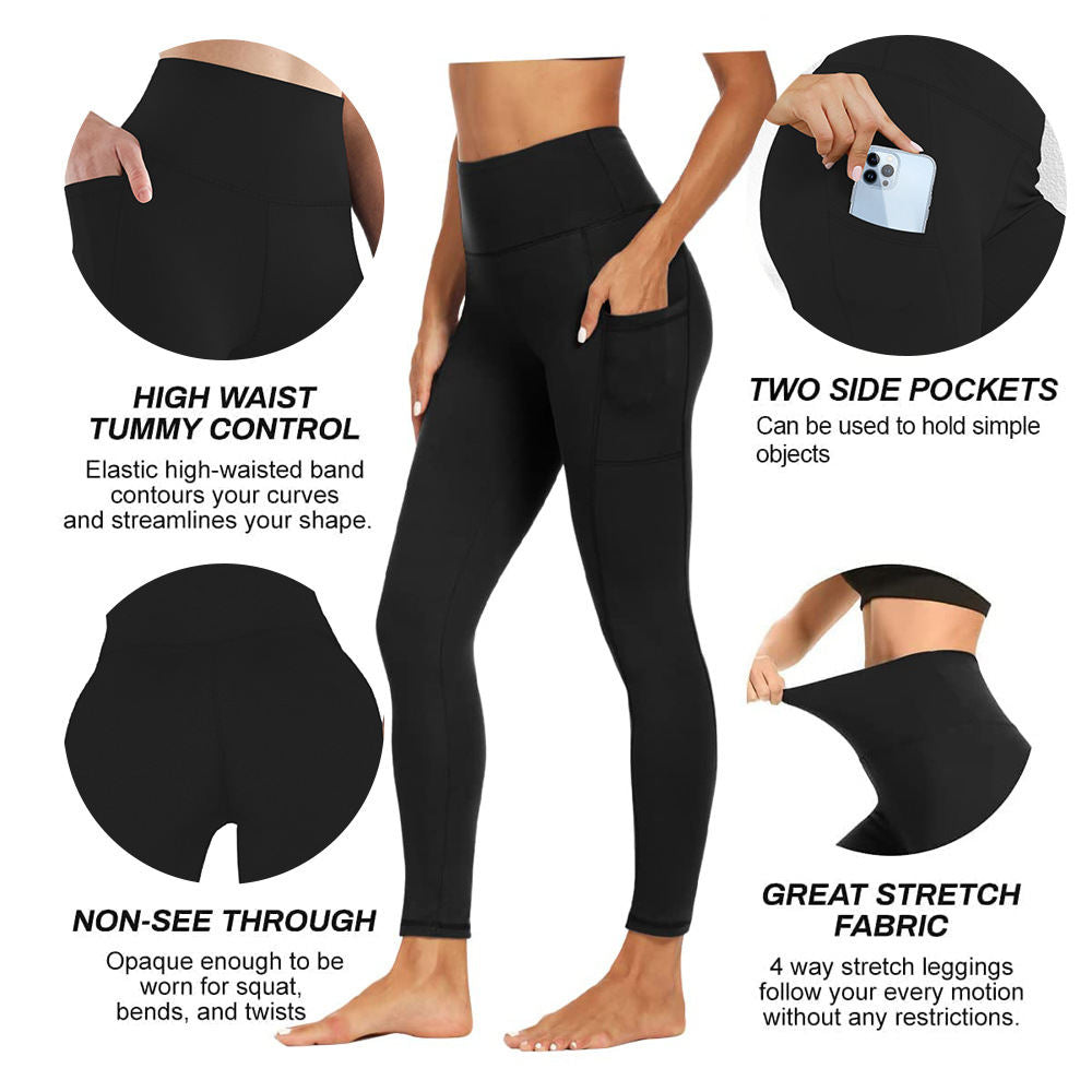 Womens Yoga Leggings Soft Tummy-control High-stretch And Opaque