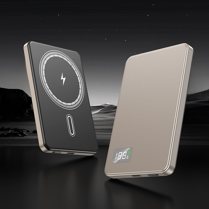 Ultra-thin Fast Charging Magnetic Power Bank With Built-in Cable