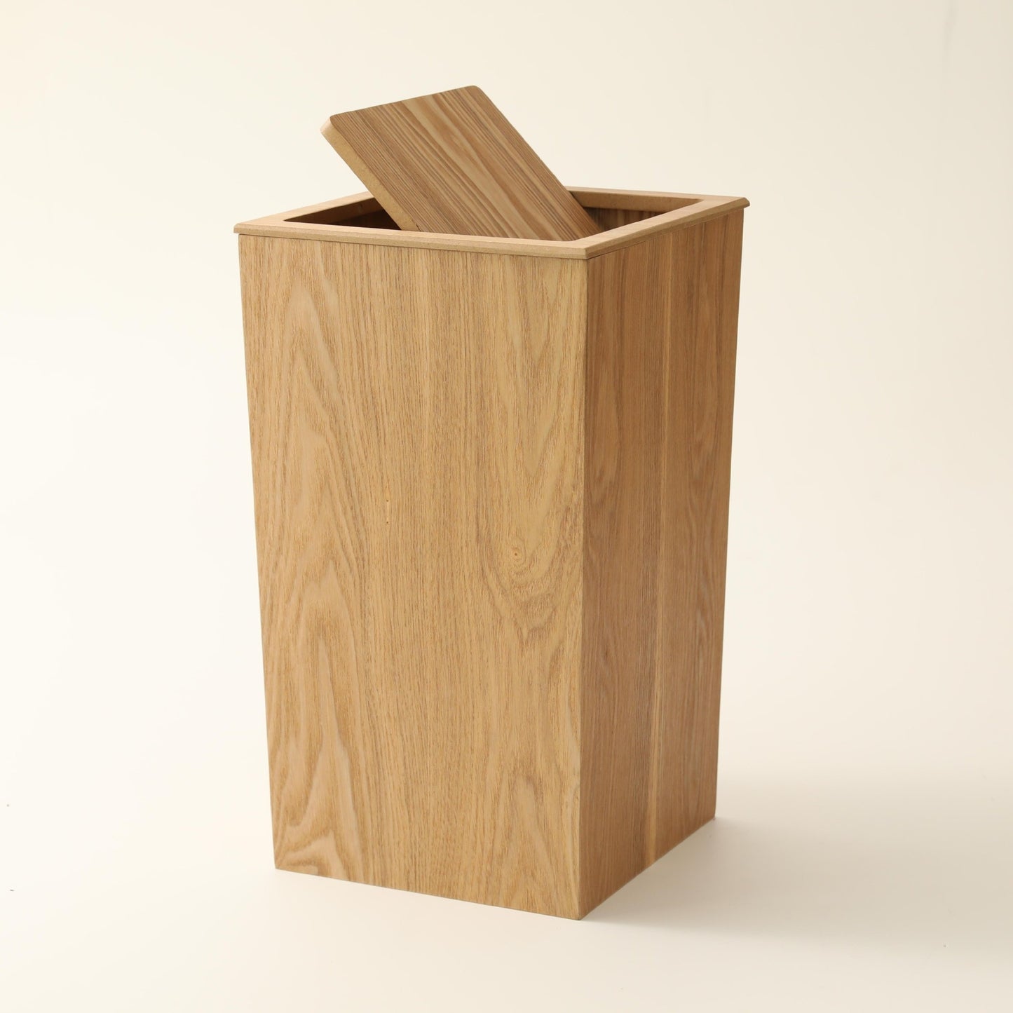 Household Wooden Trash Can With Lid For Bedroom Living Room And Office