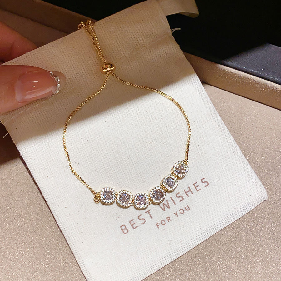Glacier Blue Zirconia Bracelet Ins Style Korean Dainty Bangle Luxury Premium Wrist Jewelry