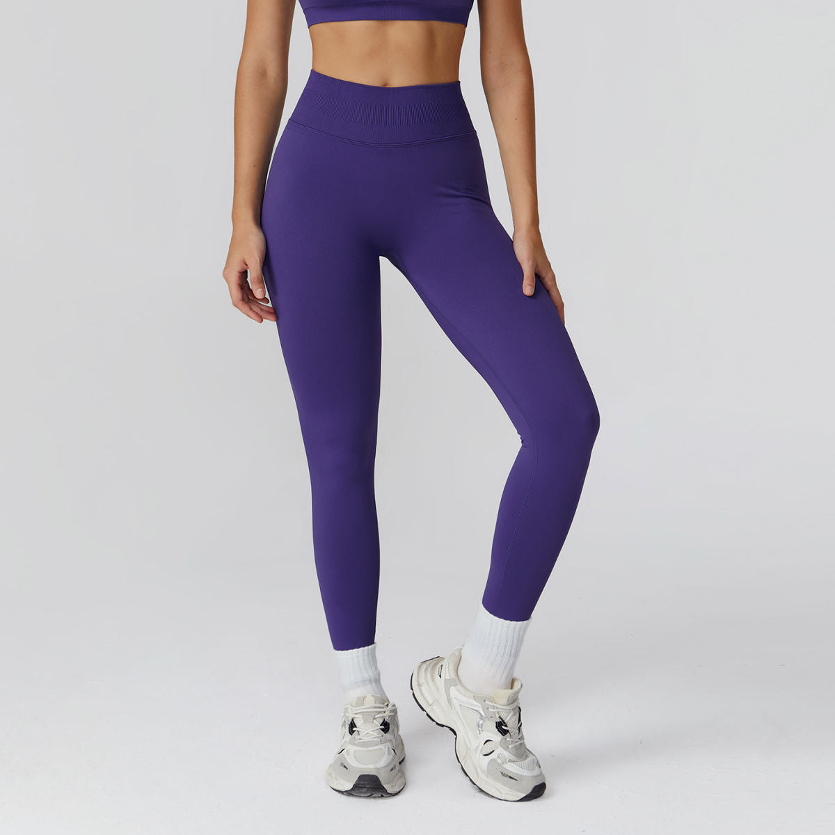 High Waist Pleated Seamless Tight Yoga Trousers