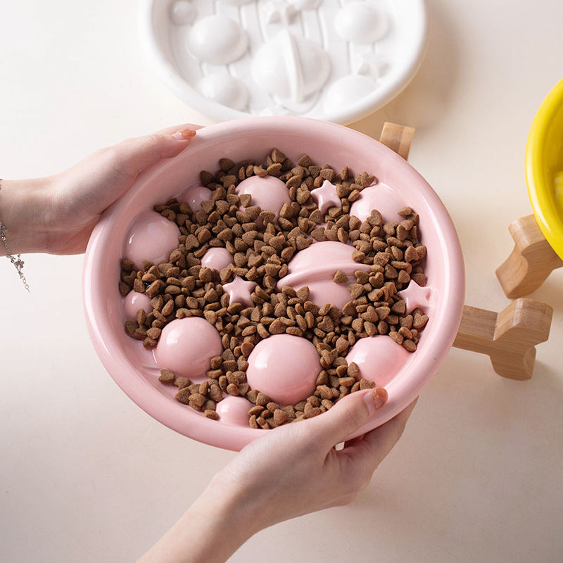 Pet Ceramic Slow-feeding Bowl And Dish For Cervical Spine Protection