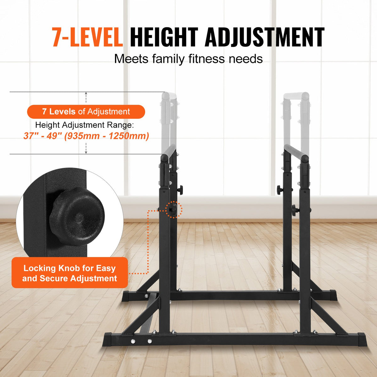 Dip Bar, 800 Lbs Capacity, Heave Duty Dip Stand Station With Adjustable Height, Fitness Workout Dip Bar Station Stabilizer Parallette Push Up Stand, Parallel Bars For Strength Training Home Gym