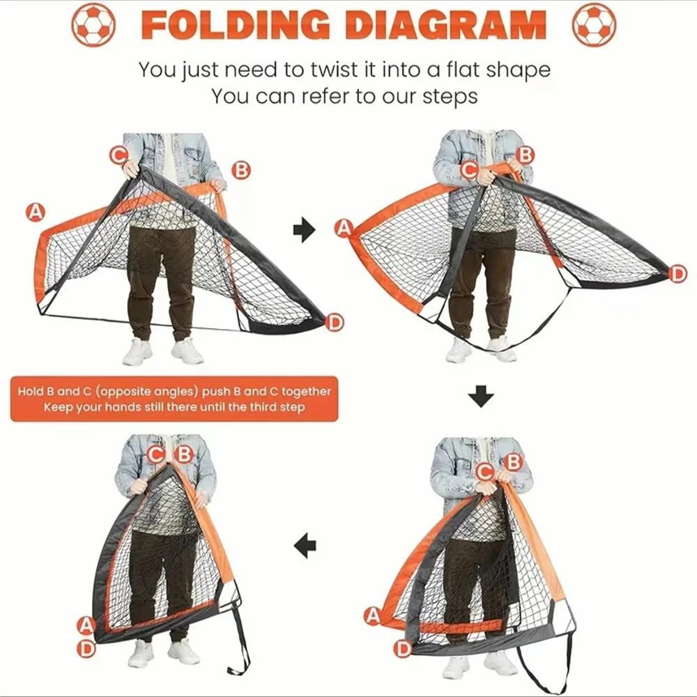 Support pan European shipping--1pcs Portable Soccer Goals For Backyard Indoor And Outdoor Pop Up Soccer Goals Foldable Mobile Training Football Net