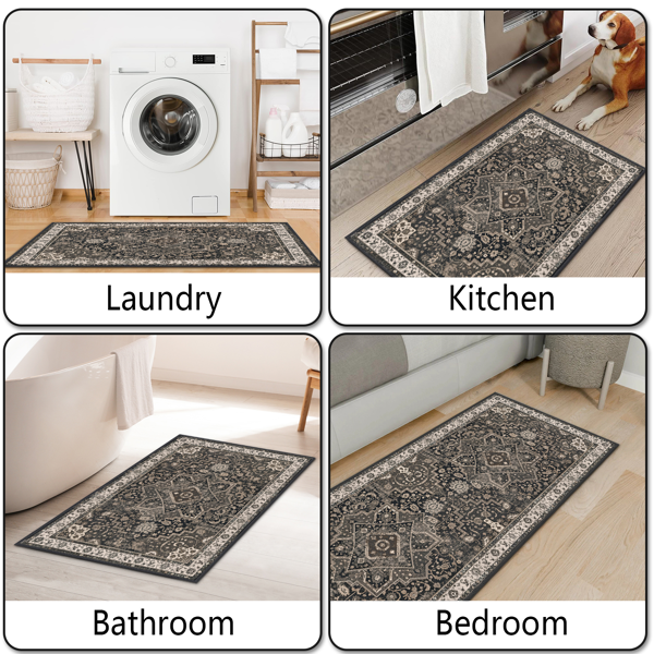 Kitchen Rug Sets Of 3 Washable Boho Kitchen Rugs And Runner Carpets Non Slip Kitchen Area Rug For Laundry Room Entryway Hallway