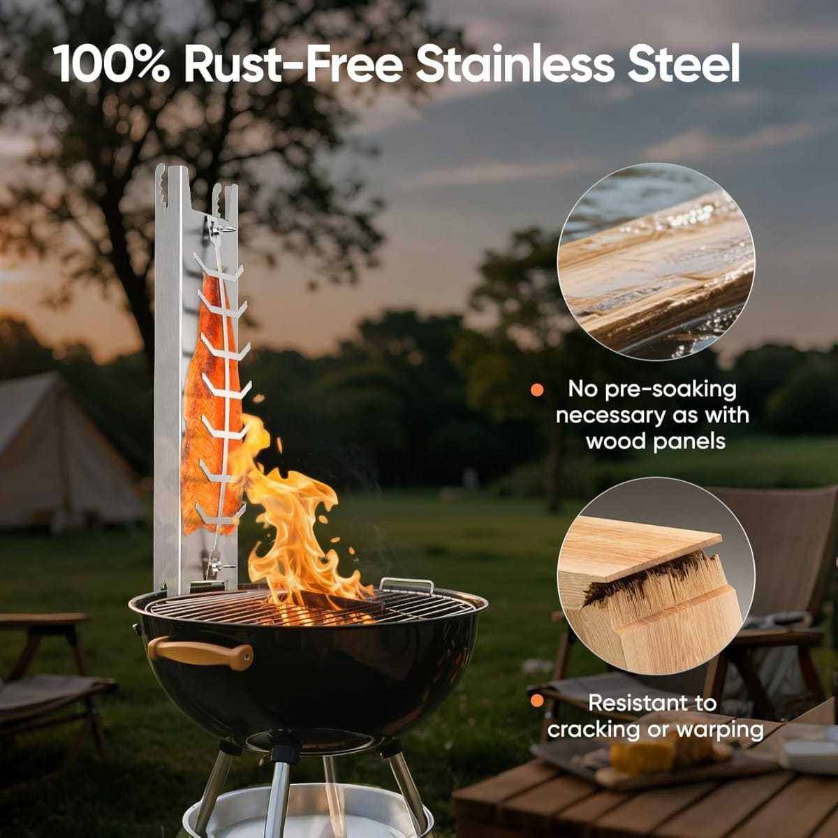 Stainless Steel Grill Accessories - Rust-Free Fish Holder For Even Cooking On The Grill - Party Accessories Set