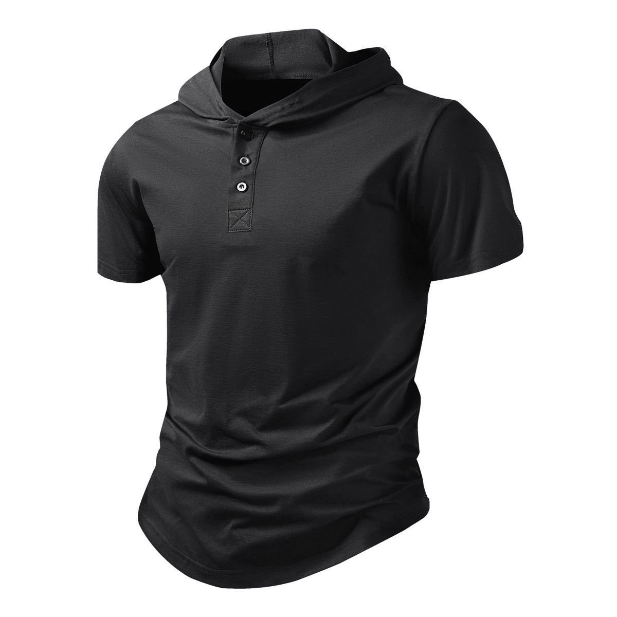 Mens Short-Sleeved Hoodie For Casual Sports And Fitness