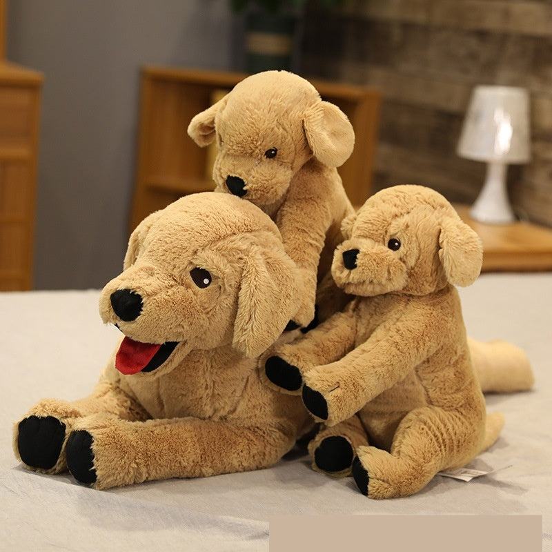 Simulation Labrador Puppy Plush Toy Big Yellow Dog Doll Lying Golden Retriever Doll Childrens Companion Gift