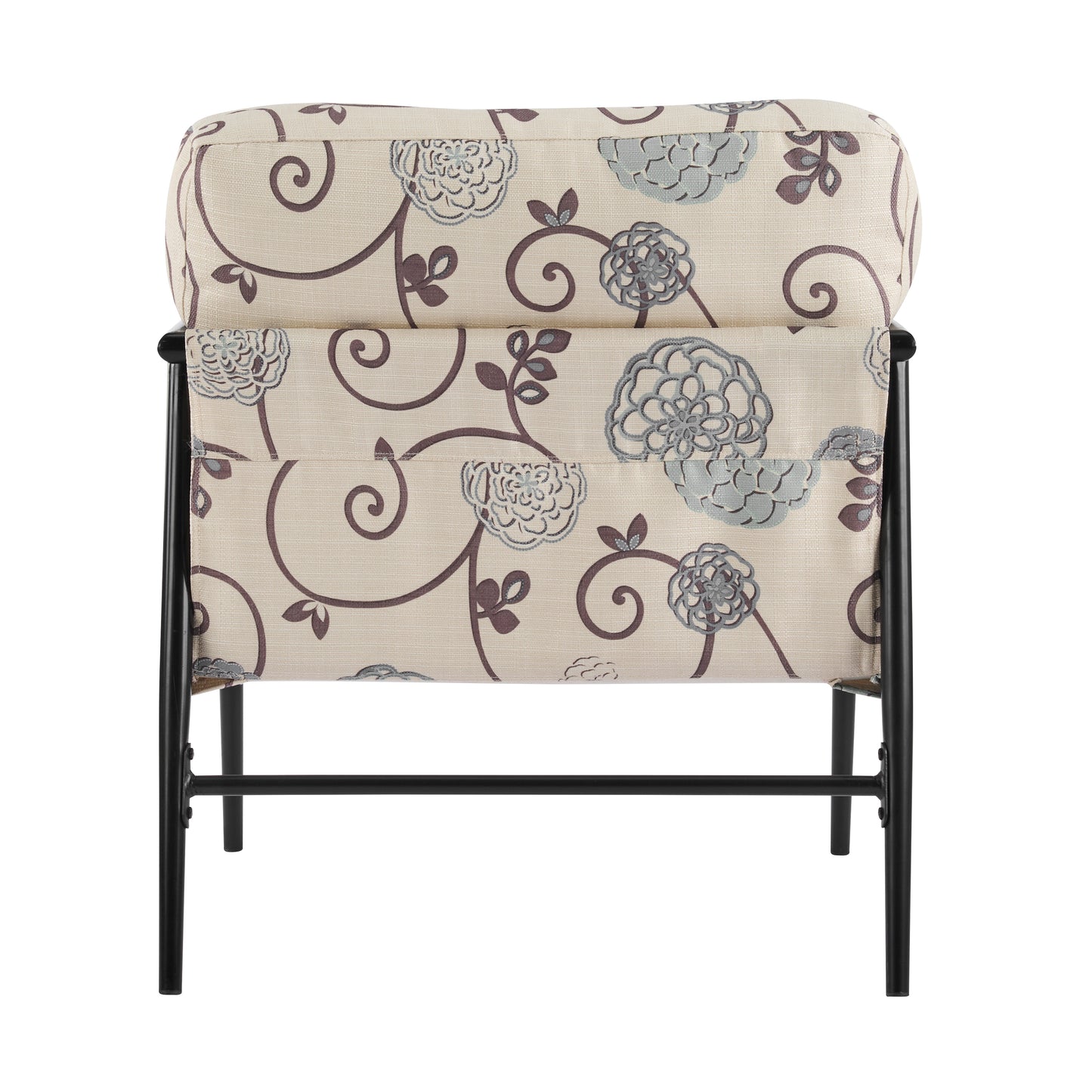 27.56 Modern Accent Chair With Plush Cushions, Minimalist Metal Frame, And Wooden Armrest Design Perfect For Cozy Living Room, Bedroom, Or Office Seating