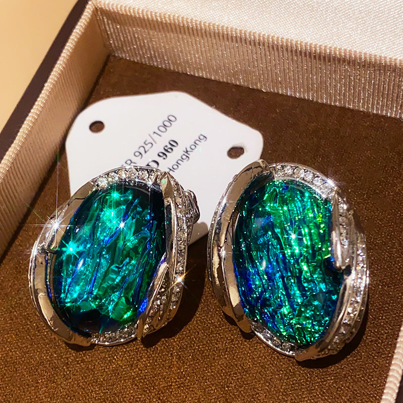 Vintage Butterfly Flower Zircon Earrings - Antique Style Stud Earrings, Elegant Women's Retro Fashion Jewelry