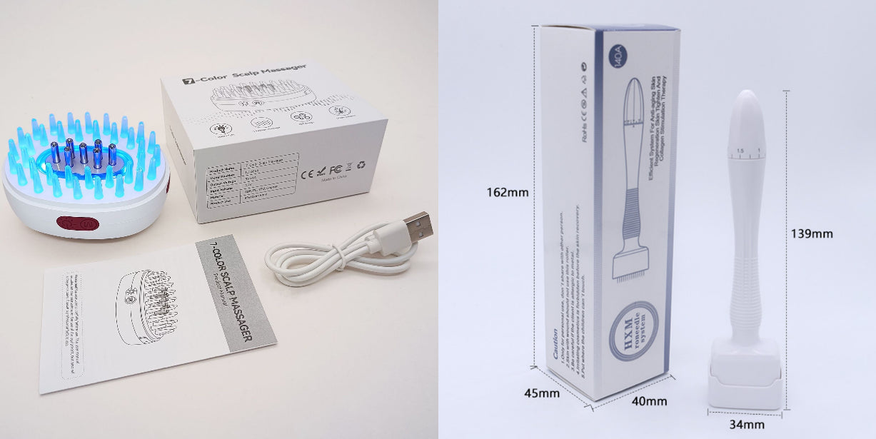 7-Color Light Massage Liquid-Applying For Home Use Scalp Essence Infusion Vibration Hair Care Comb
