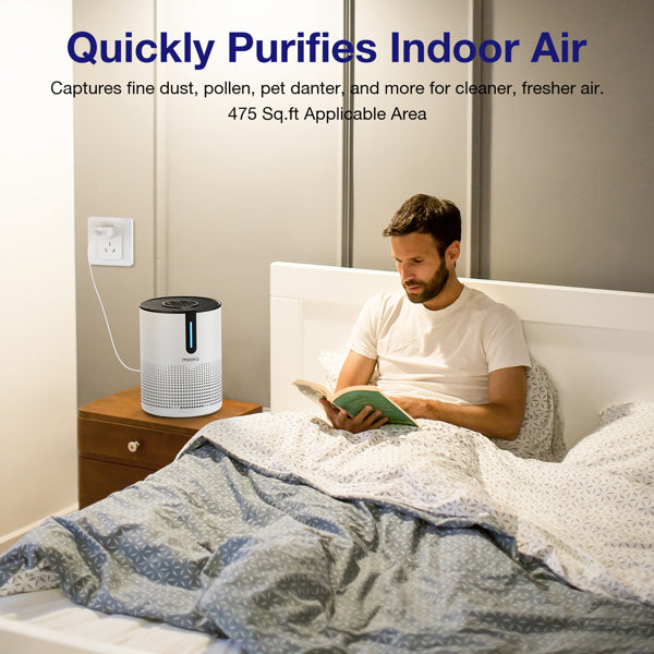 Amazon&TEMU Prohibited,No Weekend Orders. MOOKA 475Sq.ft Air Purifier Cleaner HEPA Filter Remove Odor Dust Mold Home Allergies Smog