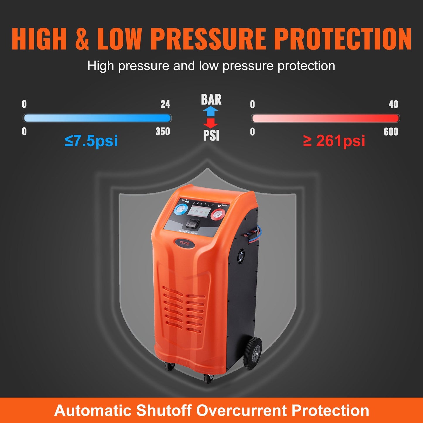 Kältemittelabsauggerät Kältemittel Absaugstation, 1000 W Kältemittel Absauggerät Refrigerant Recovery Machine 220-240 V, 0,7 Lbs/min Kältemittel Abpumpstation Rückgewinnungsmaschine