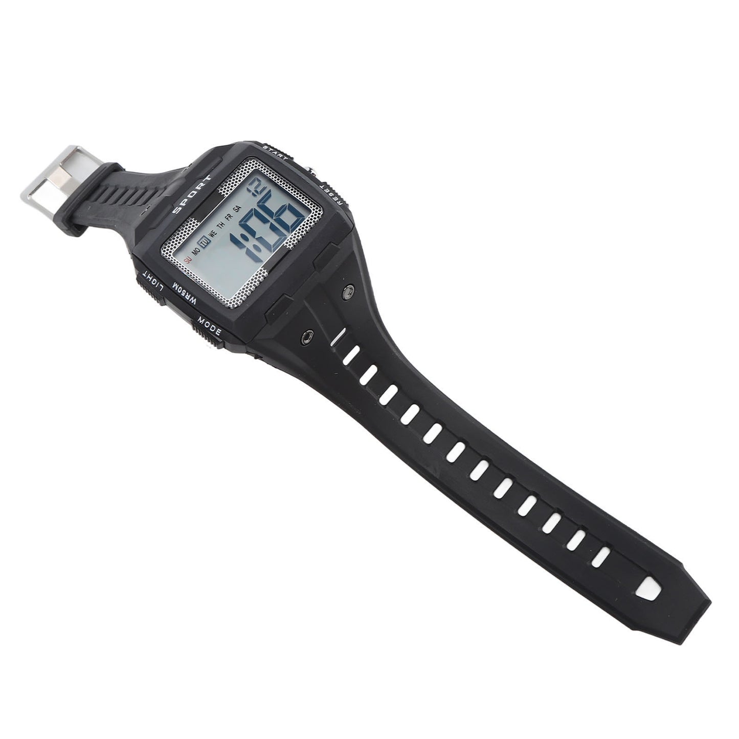 Men Sport Watch Waterproof Large Screen Portable Chronograph Watch For Outdoor Climbing Camping Black