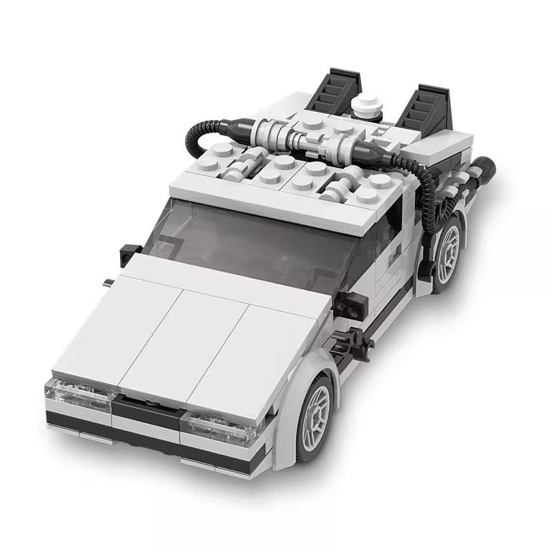 Plastic Back To The Future Time Machine Vehicle Splicing Creative Educational Toys