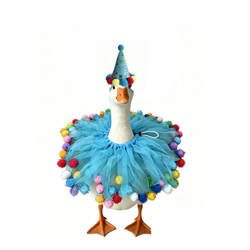 Pet Goose Birthday Hat And Scarf Decor Set