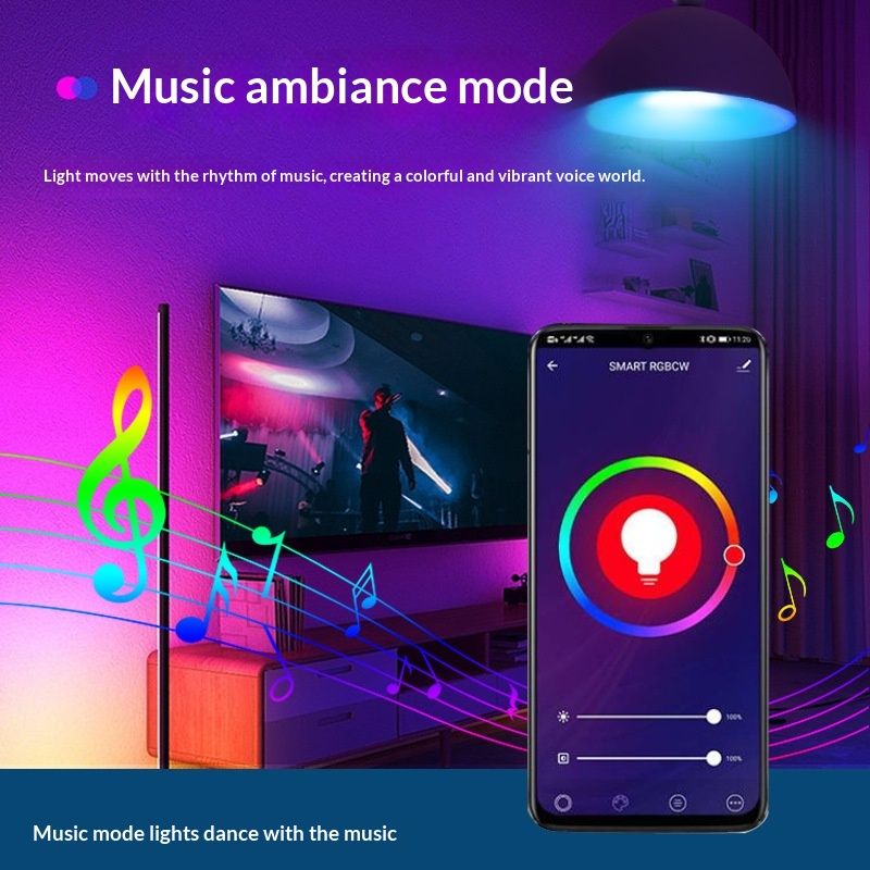 LED Smart Color-changing Bulb With E27 Screw Baseinternet-famous Multi-color Mood-boosting RGB Light